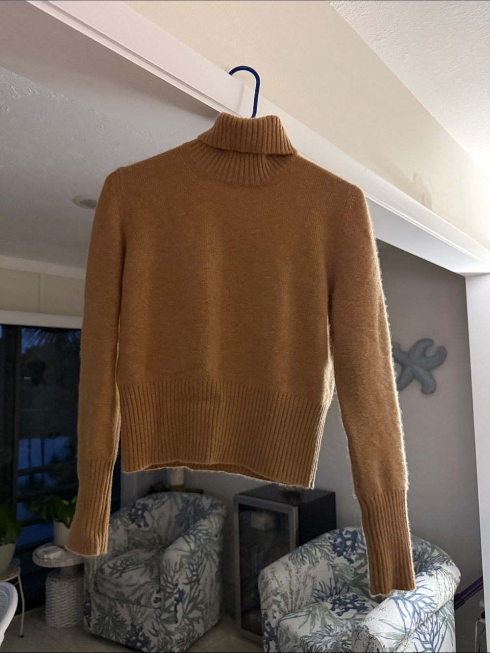 Brunello Cucinelli Camel Ribbed Turtleneck Sweater